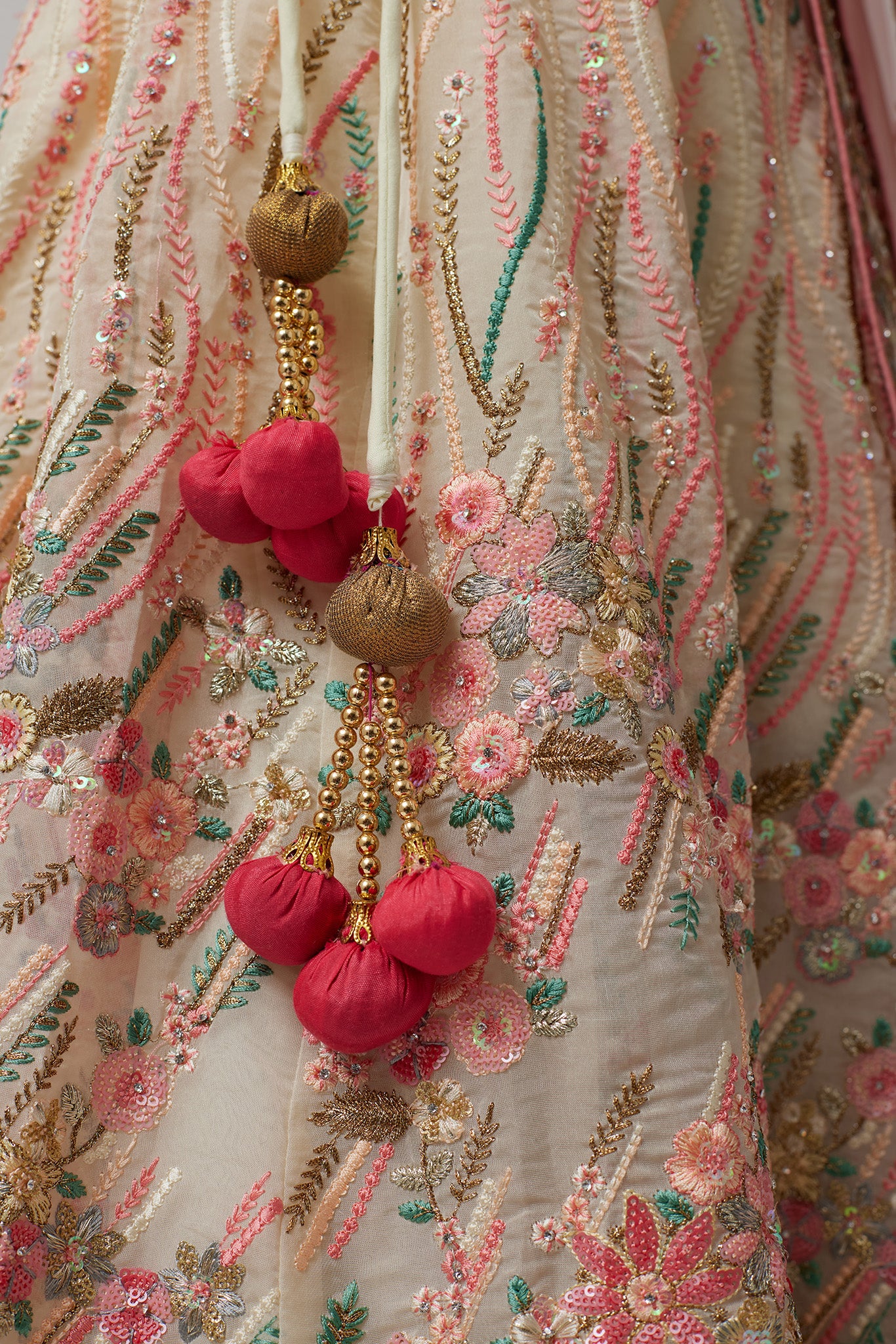 Close up of the Kriti Lehenga details