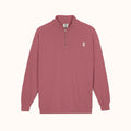 RAMU SHAMU EMBROIDED QUARTER-ZIP CRIMSON
