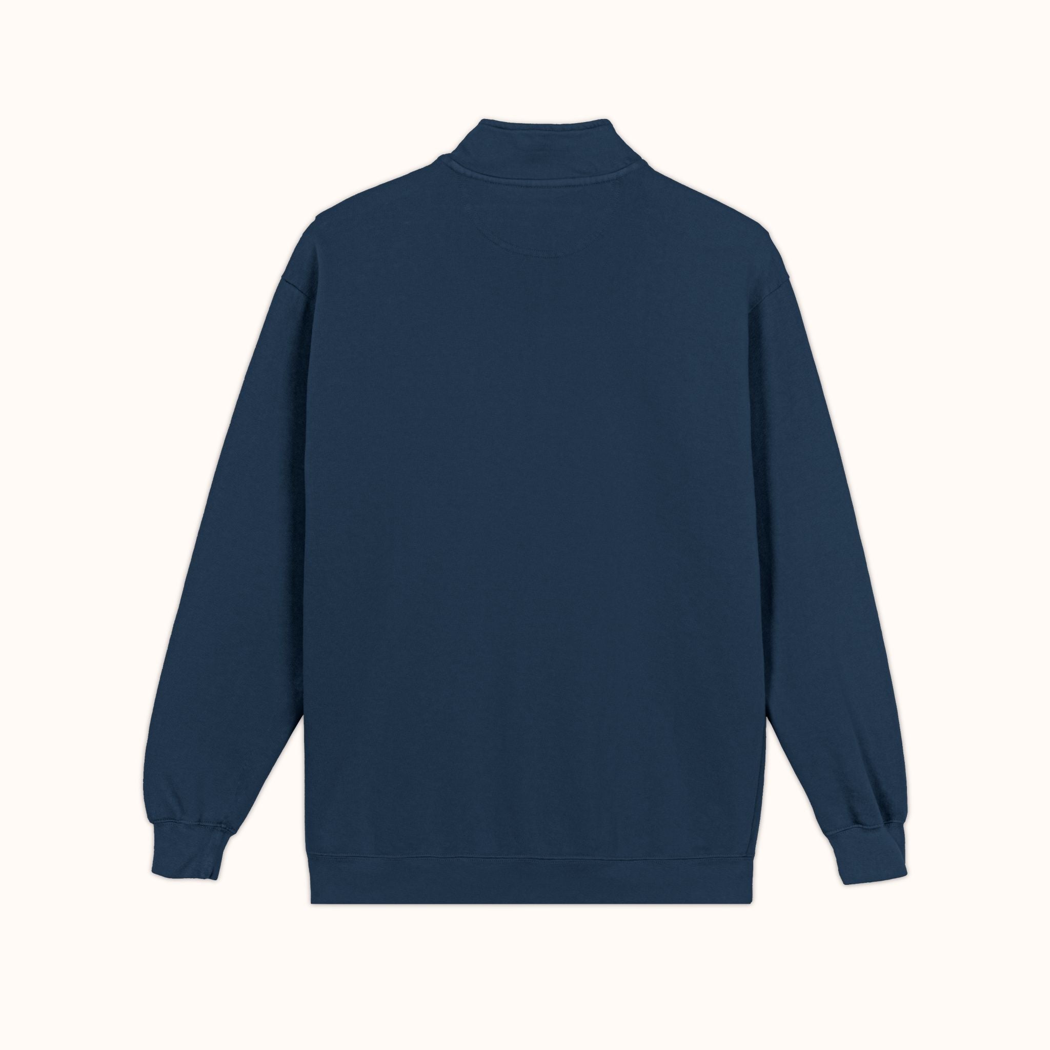 RAMU SHAMU EMBROIDED QUARTER-ZIP NAVY