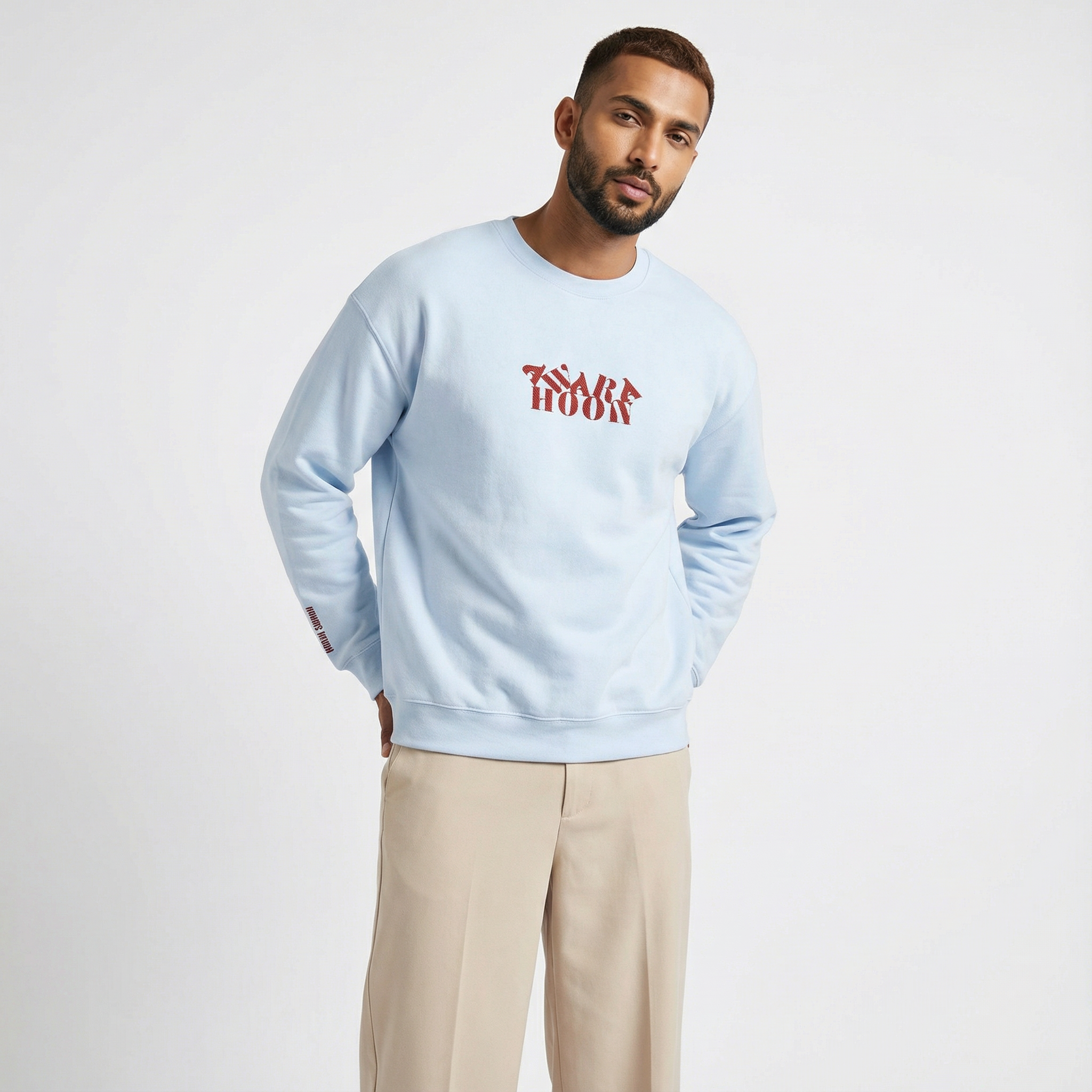 THE AWARA HOON EMBROIDED SWEATSHIRT BLUE