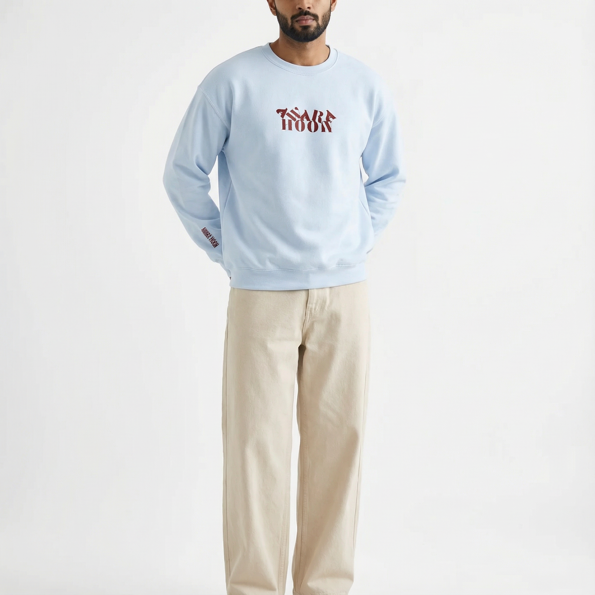 THE AWARA HOON EMBROIDED SWEATSHIRT BLUE