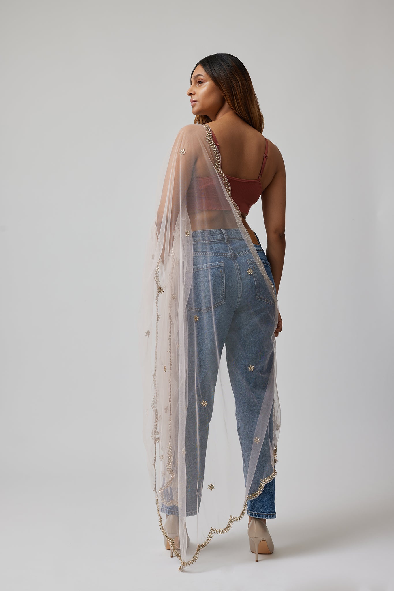 The Anjali Dupatta from the back