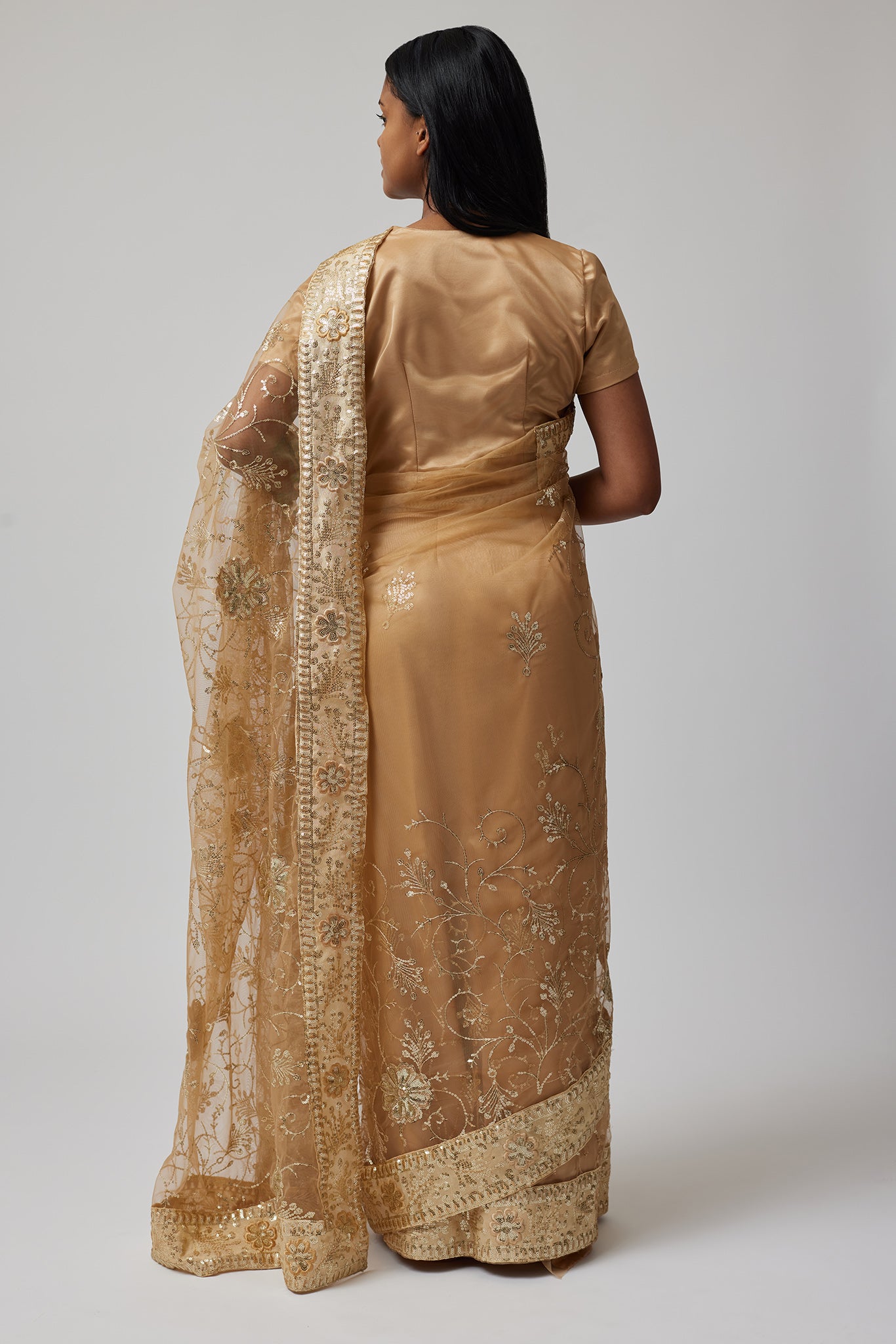 The Dimple Saree from the back